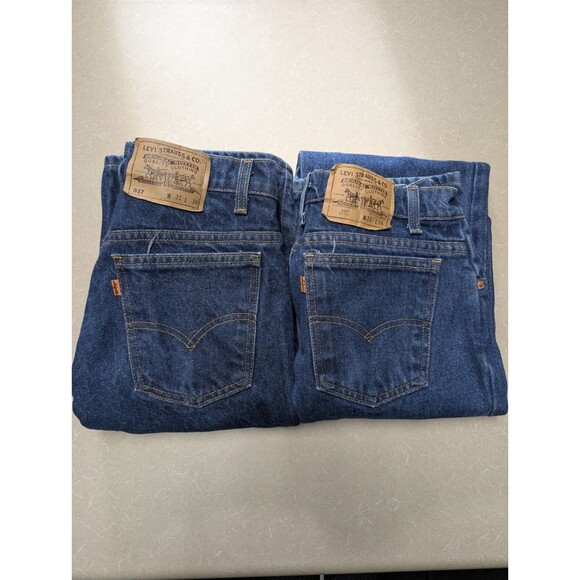 Vintage Levis Jeans 90s 517 Orange Tab 31x36 Bootcut Denim USA 2 Pair - Picture 2 of 13